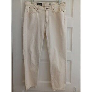 J. Crew Toothpick ivory ankle denim jeans pants women 32 stretch skinny classic